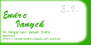 endre vanyek business card